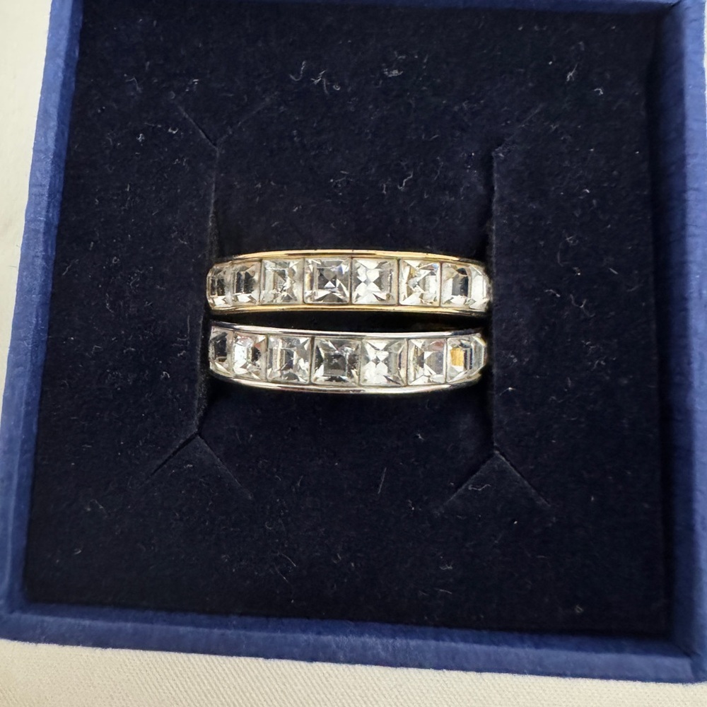 Swarovski Crystal Gold and Silver Women's Ring. Size 55. 1032586